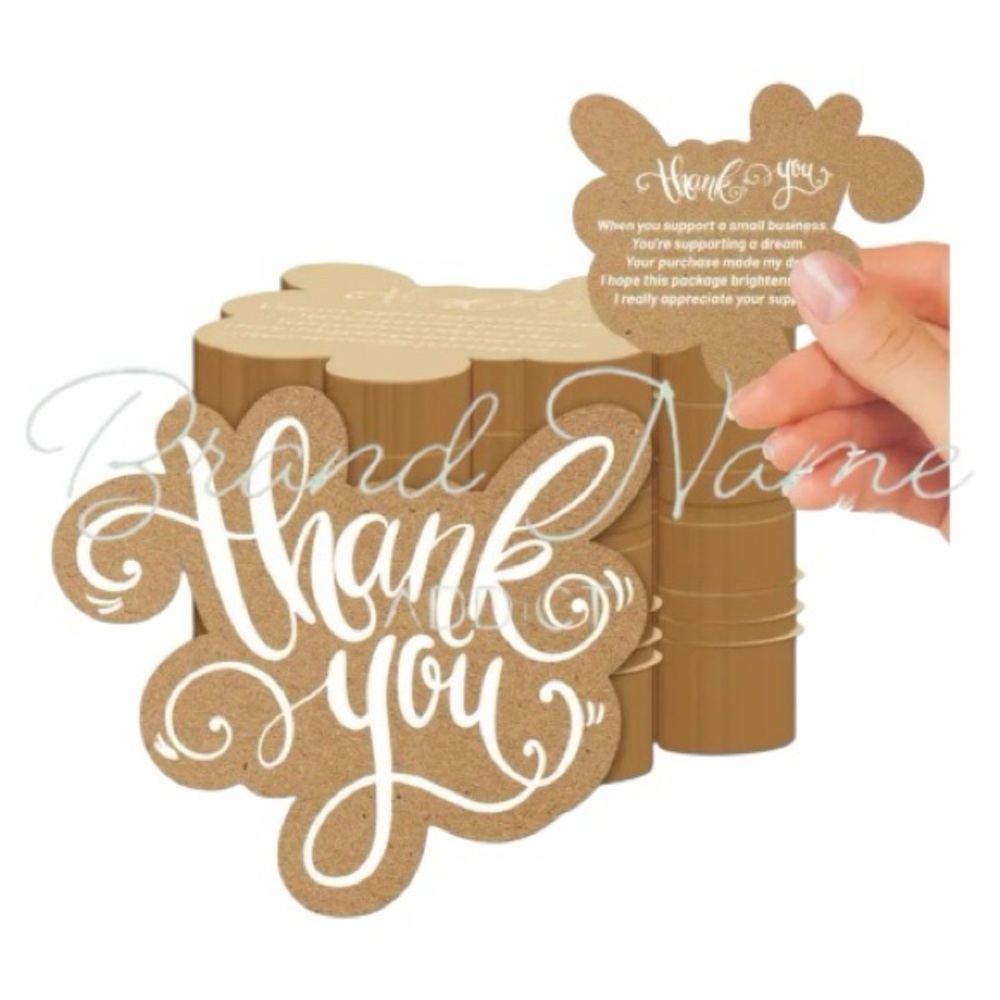 Set of 25 Kraft White ‘Thank You’ Shipping Cards